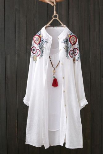 New Trend Cotton Embroidery Loose Shirts