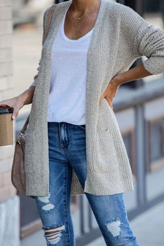 Plus Size Women Sweater 2021 Winter Cardigans Vintage Pockets Casual Winter Clothes Women