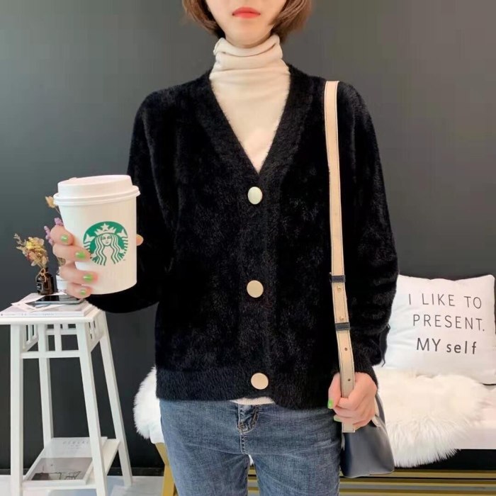Fall Single-Breasted Soft Flexible Knitted Knitwear