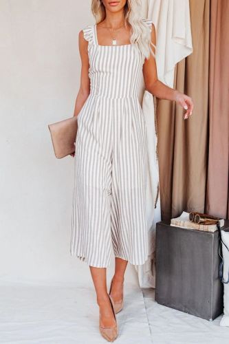 Summer Fashion Sexy Petal Edge Sling Backless Jumpsuits