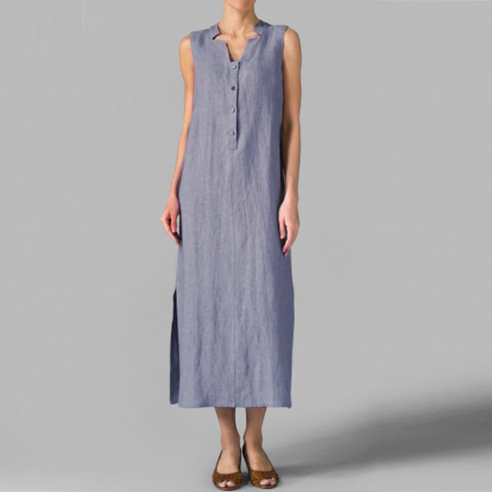 Cotton White Summer Sexy V-neck Neck Sleeveless Loose Dress 5XL Plus Size Loose casual Maxi Long Beach Vintage Dresses