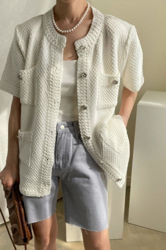 Women Vintage Single Breasted Knitted Solid Thin Cardigan