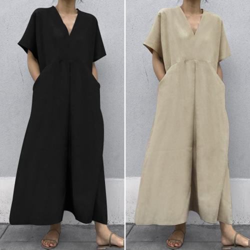 Spring Summer Women New Korean Loose Plus Size Casual Short Sleeve Dress Plus Size 5XL