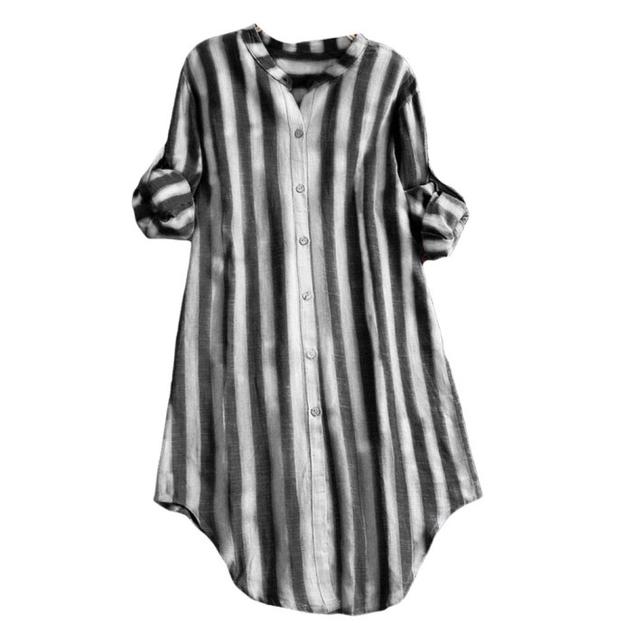 Women's Fashion Casual Stripe Loose Shirts