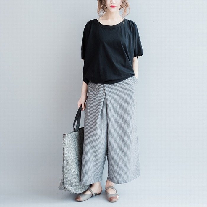 Summer New Casual Striped Wide Leg Pants