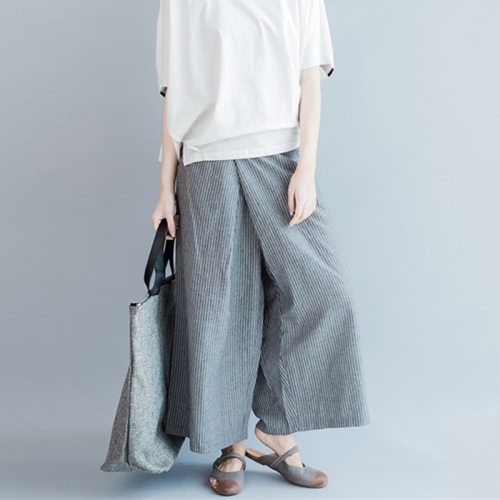 Summer New Casual Striped Wide Leg Pants