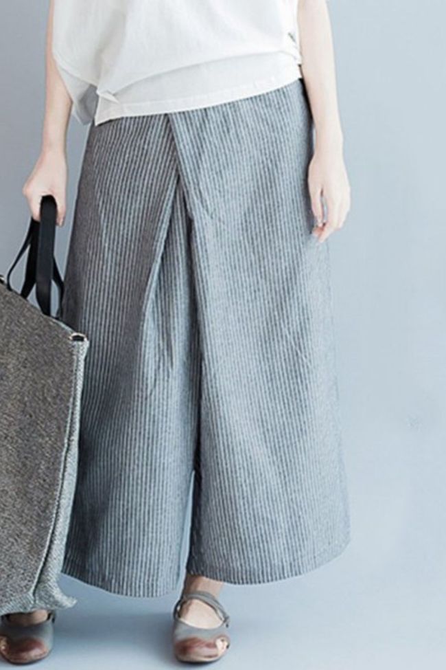 Summer New Casual Striped Wide Leg Pants