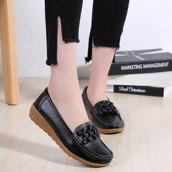 Spring Women Flats Loafers Shoes Woman Genuine Leather Flats Female Shoes Loafers Casual Slip-on Walking Shoes Woman Tenis