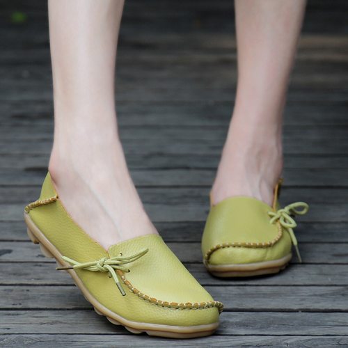 Women's Round Toe Solid Shallow Soft Sole Comfortable Loafers
