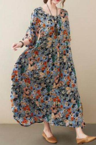 Oversize Women Print Maxi Dress