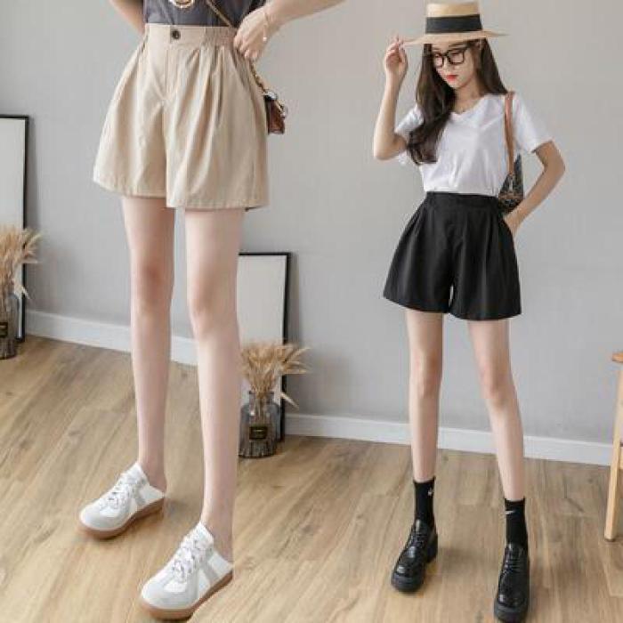 High Quality High Waist Shorts Casual Summer 2020 Women Shorts Korean Elastic Waist Sexy Mini Short Cotton And Linen