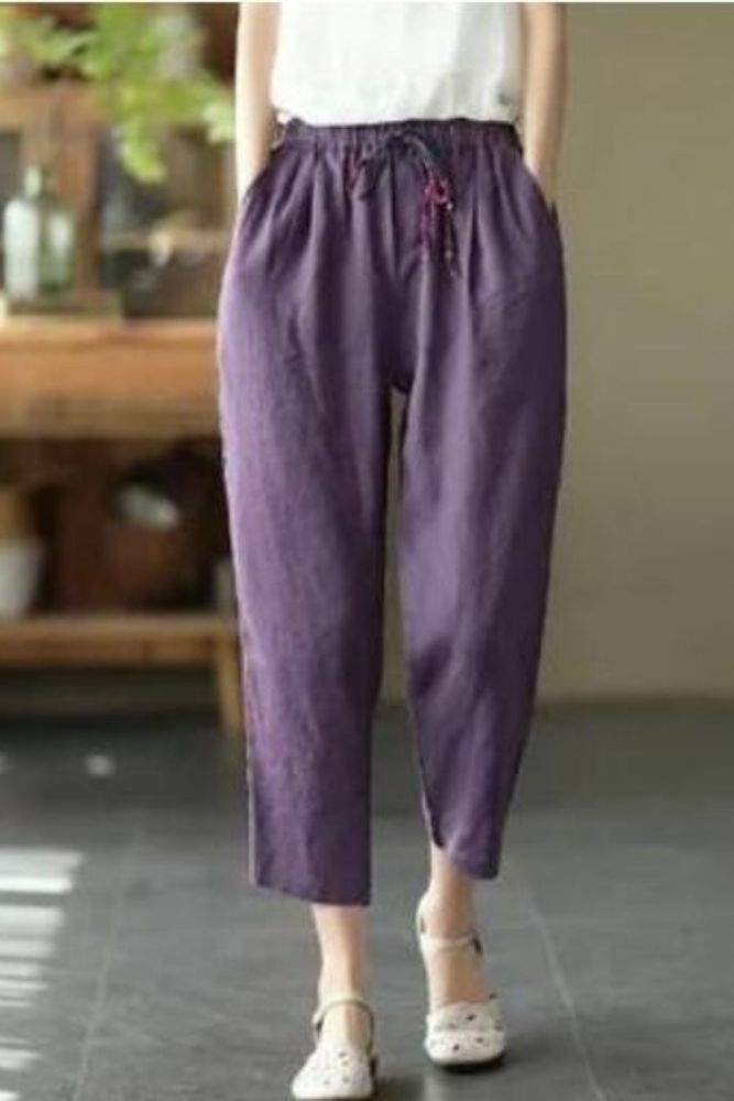 Women's Harem Pants Spring New Fashion Casual Pant Female Women Purple High Waist Plus Size Trousers Pantalon Mujer Y293