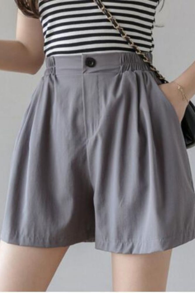 High Quality High Waist Shorts Casual Summer 2020 Women Shorts Korean Elastic Waist Sexy Mini Short Cotton And Linen