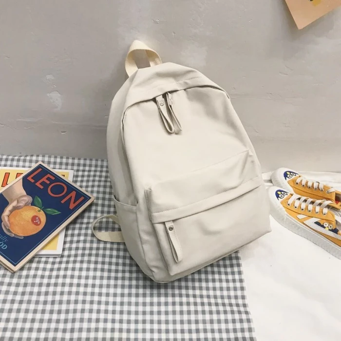 New Trend Canvas Solid Color School Bag