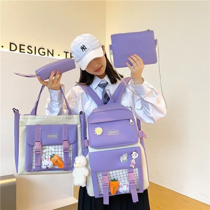 Cute Women Backpack Sets Kawaii School Bags For Teenager Girls 2021