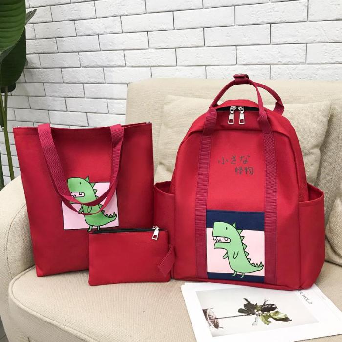 3 pcs sets Cute New Backpack Fashion School Bags For Teenage Girls Women Backpack Casual Shoulder Bags Mochilas Rucksacks