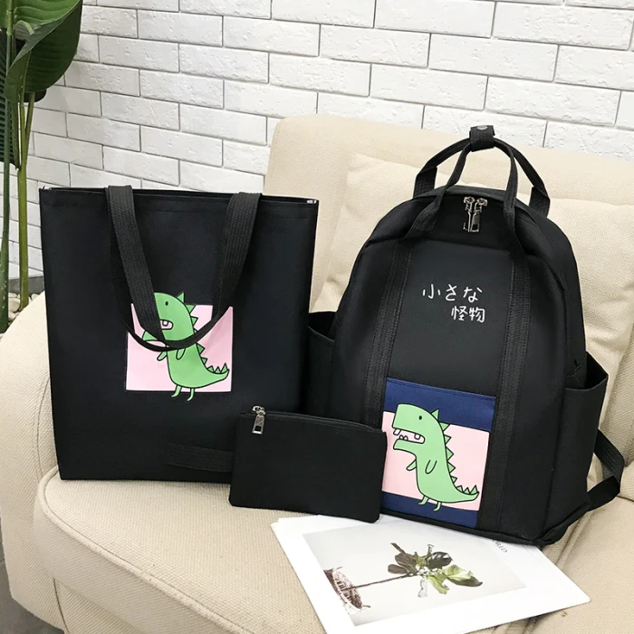 3 pcs sets Cute New Backpack Fashion School Bags For Teenage Girls Women Backpack Casual Shoulder Bags Mochilas Rucksacks