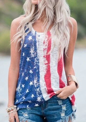 American Flag O-Neck Tank Women Sleeveless Tee Shirt 2020 Casual Female Tank Top Lady Streetwear Women Summer Tops