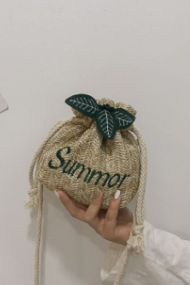 New designer bucket bag small summer straw crossbody beach bags Summer women bolso paja mini rattan shoulder bag