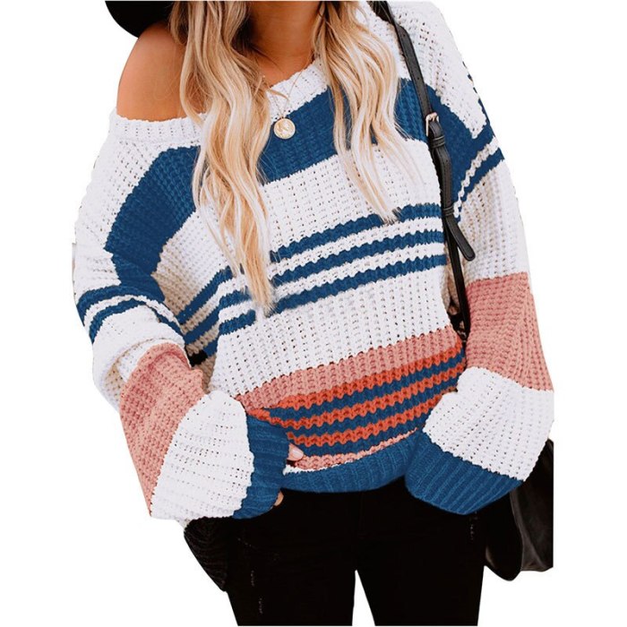 Women Knitted Sweater Pullover Long Sleeve Solid Color Warm Jumper Autumn Winter Female Soft Clothes