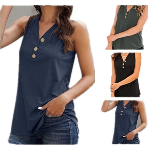 Women V-neck Pullovers Sexy Solid Casual Tank & Camis