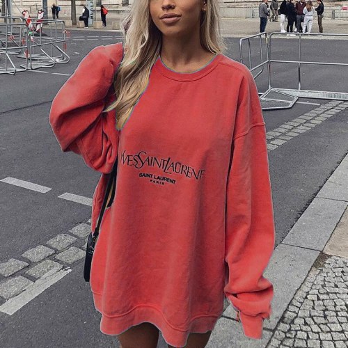 Women's Fashion Casual Print Loose Sweatshirts