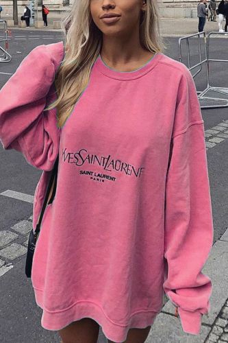 2021 New Letters Casual Print Oversized Loose Women's Sweatshirt Fashion Sports Girl Casual Long Sleeve Autumn Pullover XL Goth