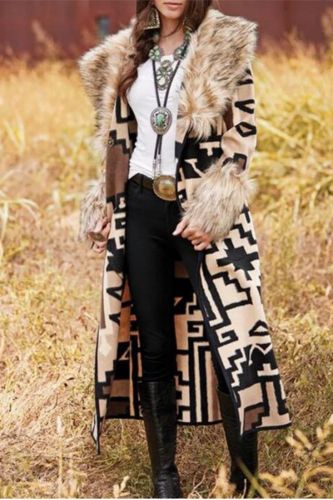 Women's Printed Fashion Leisure  Coat