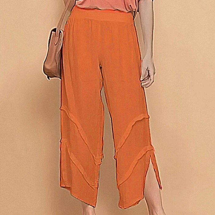 Summer High Waist Solid Color Pants