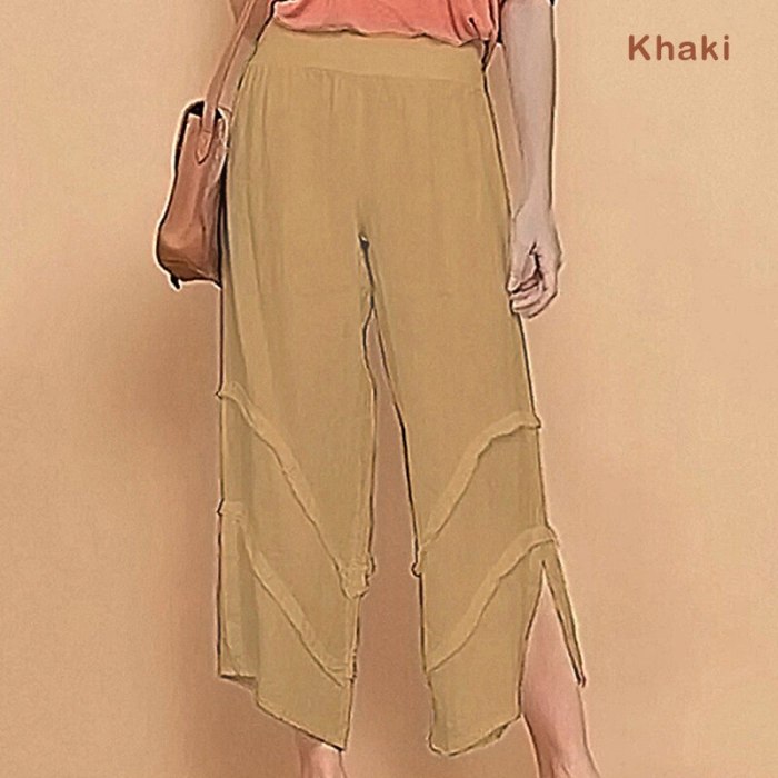 Summer High Waist Solid Color Pants  Fashion Loose Casual Pants Ruffled Thin Pocket Trousers Women's clothing S-2X
