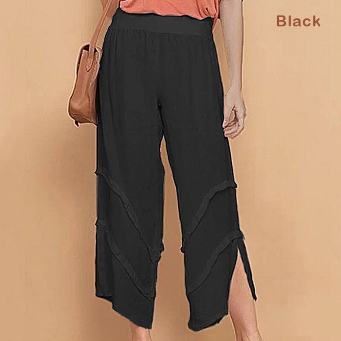 Summer High Waist Solid Color Pants