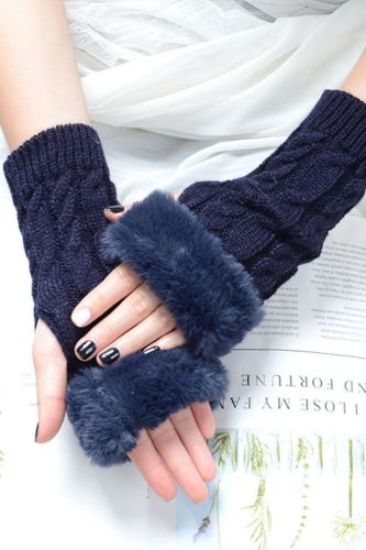 Fashion Knitted Women's Gloves Winter Color Matching Warm Gloves Solid Color Girl Fngerless High Quality Gloves Long Hand