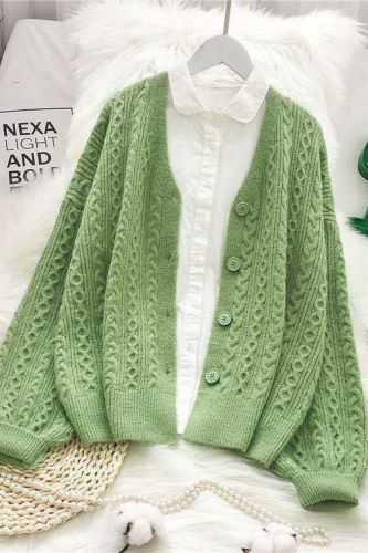 Loose Solid Knitted Cardigan
