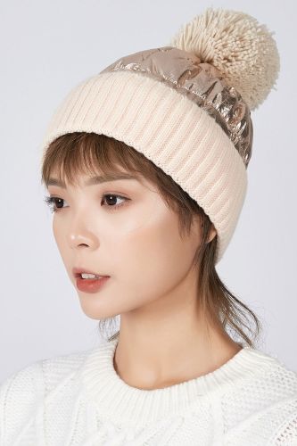 Fashion Women's Winter Collar Plus Wild Thick Knit Warm Hat Hip-hop Cap Woolen Caps Fashion Women And Men Hat Hats Caps Women