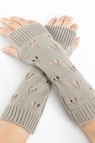 Winter Women Gloves Stylish Hand Warmer  Knitting Hollow Gloves Women Arm Crochet Heart Mitten Warm Fingerless Gloves 7 Colors
