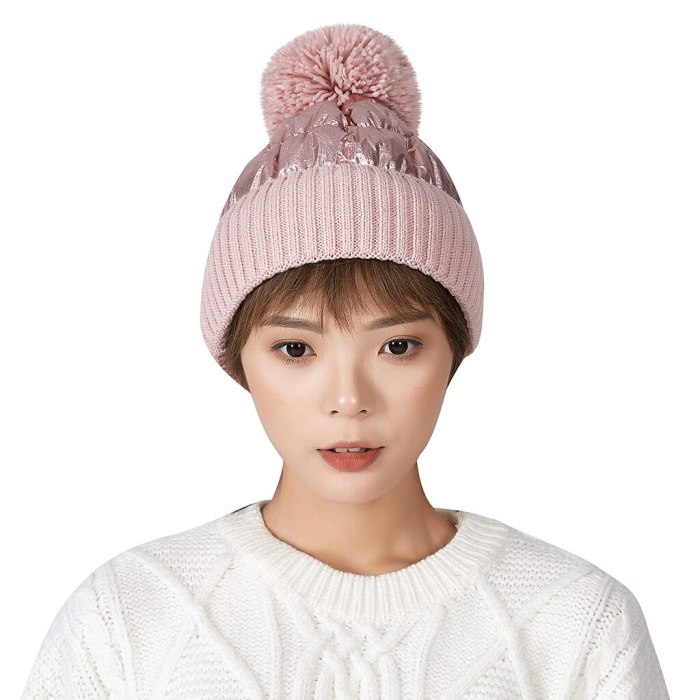 Fashion Women's Winter Collar Plus Wild Thick Knit Warm Hat Hip-hop Cap Woolen Caps Fashion Women And Men Hat Hats Caps Women