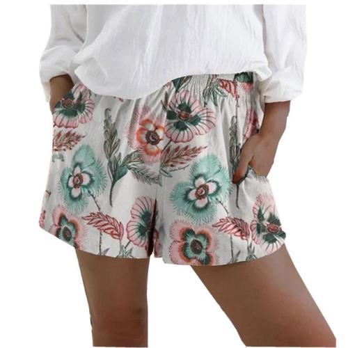 Women's Shorts Summer Casual Vintage Flowers Animal Printed Shorts High Waist Loose shorts for girls Soft Cool female shorts