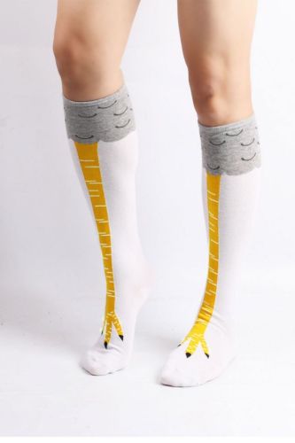 Women Chicken Foot Claw Socks over Knee Socks Stockings 3D Chicken Sock Performance Stockings Halloween Christmas Cartoon Gift