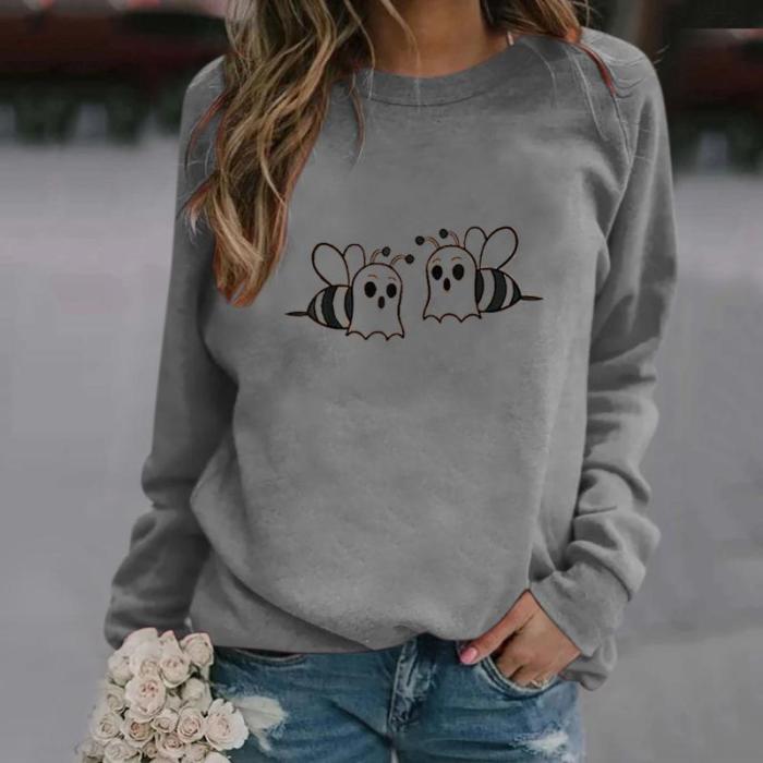 Women T-Shirt Long Sleeve Animal Print Casual Round Neck Ladies T-Shirts 2021 Autumn Fashion Female Tee Tops Mujer Pullover