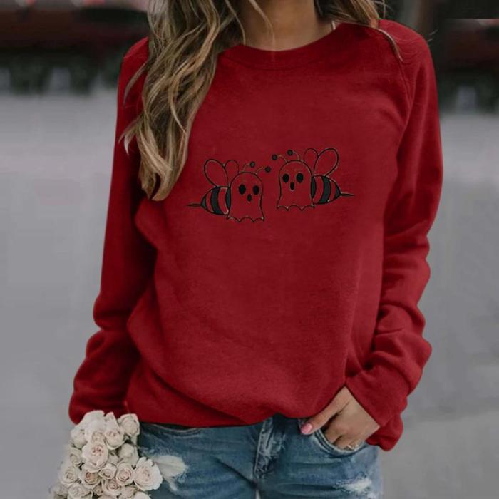 Women T-Shirt Long Sleeve Animal Print Casual Round Neck Ladies T-Shirts 2021 Autumn Fashion Female Tee Tops Mujer Pullover