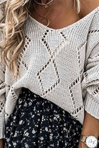 Women Autumn Winter Love Heart Hollow Crochet Sweater Loose Knitwear  Women's Clothing Sweater