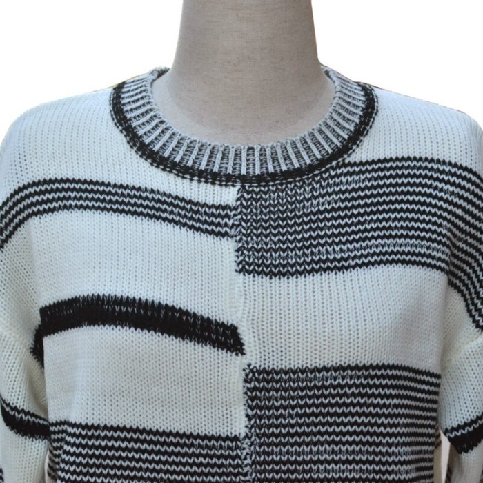 Casual Stripe Sweater Pullovers Women Plus Size Long Sleeve Knitted Street Style Oversized Sweater Warm Jumpers 2021 Basic Tops
