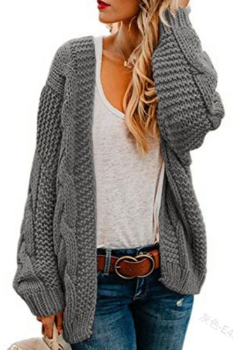 2021 Women Knitted Coat Style Casual Long Sweater Cardigan Soft Comfortable Solid Loose Long Sleeve Female Knitted Coat 2021