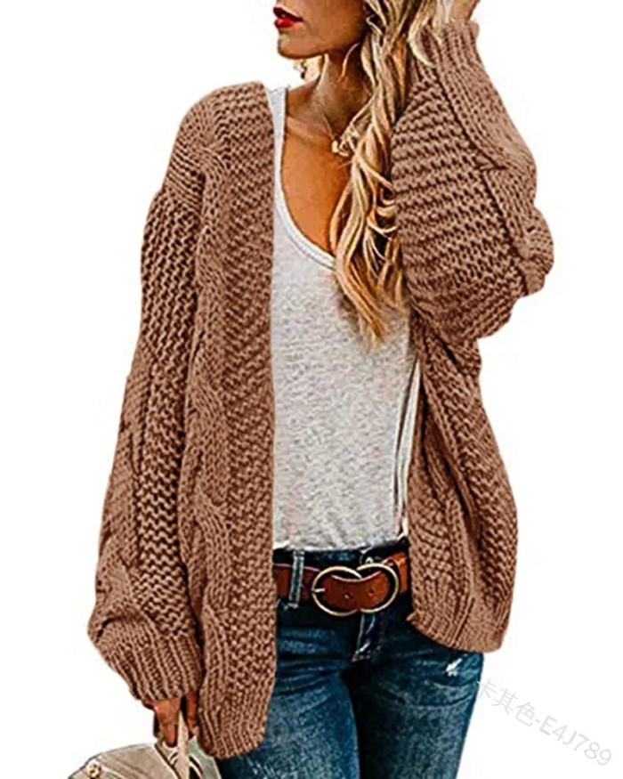 Women Knitted Coat Style Casual Long Sweater Cardigan Soft Comfortable Solid Loose Long Sleeve Female Knitted Coat 2021