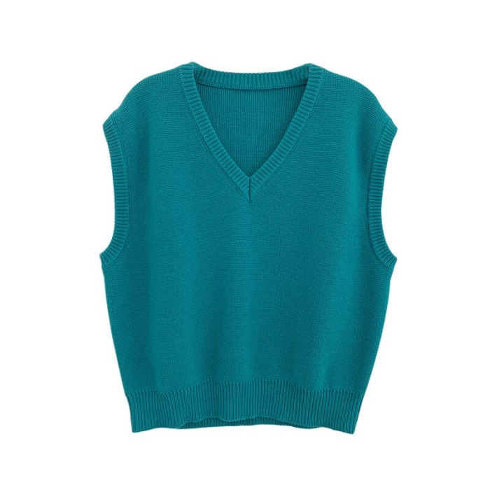 Women V-neck Loose Casual Sweater Vest