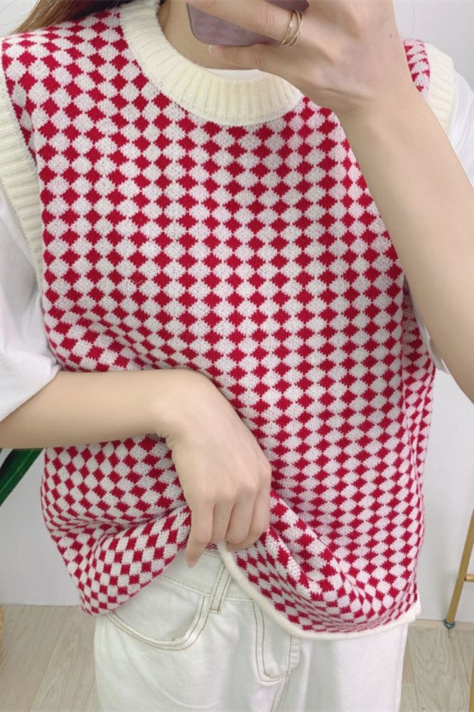 Women Casual Street Loose Sweater Vest