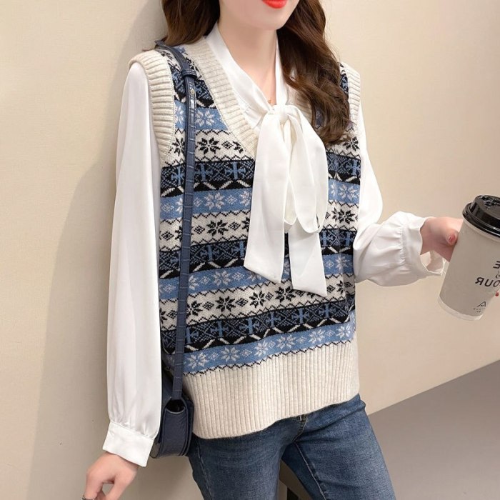 Autumn Vintage Knitted Sweater Vest