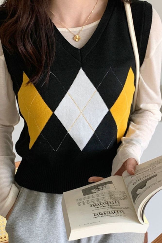 Vintage V-Neck Sweater Vest