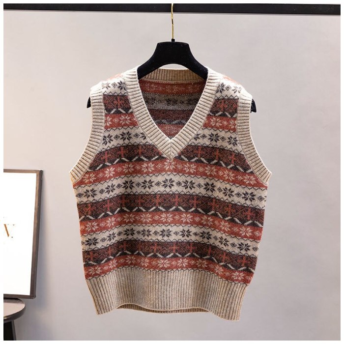Autumn Vintage Knitted Sweater Vest