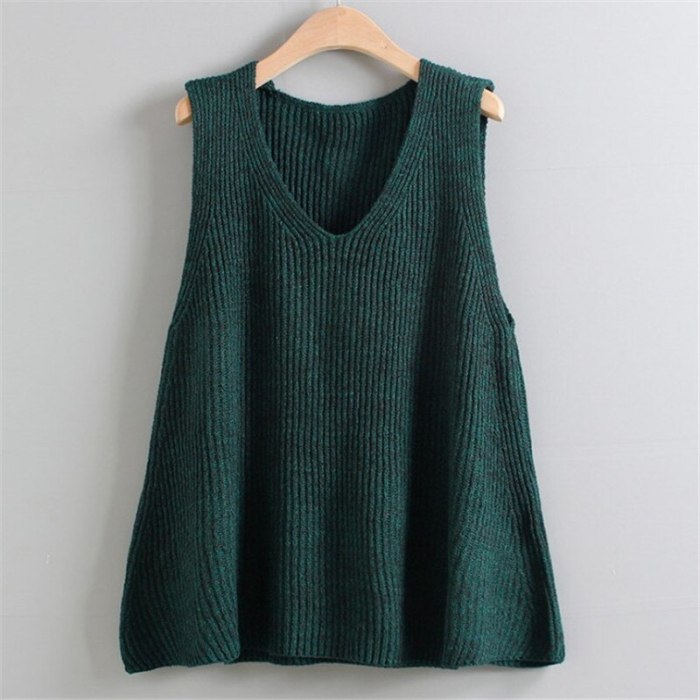 Loose Large Size Pullover Knitted Sweater Vest
